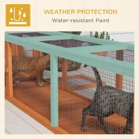 PawHut 79" Long Cat Tunnel, Cat shelter L- Shape with Extendable Design, Cat Enclosure for Indoor/Outdoor Use, Orange(m-9)