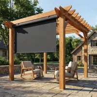 Outsunny Cordless Roller Shade, Outdoor Blinds Cordless Roll Up Shade, UV Protection Waterproof, 98" L x 63" W, Dark Grey(m-10)