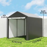 Outsunny Portable Bicycle Shed with Galvanised Steel Frame and Large Door, Waterproof Outdoor Shed for Garden Tools, Black(m-3)