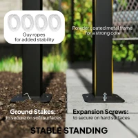 Outsunny 10' x 13' Patio Gazebo, UPF50+ Double Roof Outdoor Gazebo Canopy with Netting and Curtains, Steel Frame, Dark Grey(m-7)