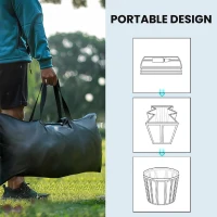 Outsunny Ice Bath Tub for Athletes, 71 Gal Cold Plunge Tub with Cover, Pump, Portable Multiple Layered Inflatable Ice Barrel(m-9)