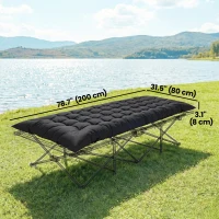 Outsunny Sleeping Mat, Camping Mat Pad with Elastic Straps, Black(m-3)