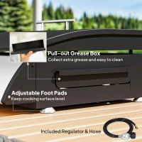 Outsunny 2 Burner Liquefied Gas Grill, Portable Tabletop BBQ Grill, for Camping, Picnic, Silver(m-7)