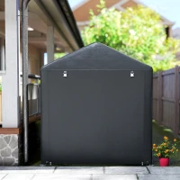 Outsunny Portable Bicycle Shed with Galvanised Steel Frame and Large Door, Waterproof Outdoor Shed for Garden Tools, Black(m-9)