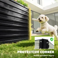 Outsunny 5' x 3' x 2' Raised Garden Bed, Galvanized Planter Box for Growing Flowers, Herbs and Vegetables, Black(m-9)