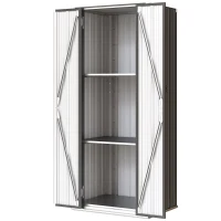 Outsunny Outdoor Storage Shed with Adjustable Shelves Metal Garden Shed with Double Doors for Patio Balcony Garage(m-2)