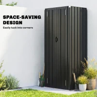 Outsunny Outdoor Storage Shed with Adjustable Shelves Metal Garden Shed with Double Doors for Patio Balcony Garage(m-4)