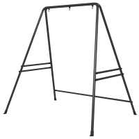 Outsunny Hammock Chair Stand, Hanging Heavy Duty Metal Frame Hammock Stand for Hanging Hammock Air Porch Swing Chair, Egg Cahir, Indoor & Outdoor Use, 70.1" x 56.3" x 70.9" Black(m-2)