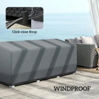 Outsunny Patio Furniture Covers Waterproof for 3 Seater Sofa, 600D Heavy Duty Oxford Outdoor Patio Cover, 75" x 28.3" x 29.9", Grey(m-5)