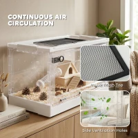 PawHut Hamster Cage, Stackable Gebril Cage with Front Door, Ventilated Small Animal Habitat for Dwarf Hamsters, Gerbils, Mice(m-5)