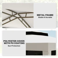 Outsunny 10' x 10' Outdoor Canopy Tent Party Tent with Mesh Netting and Double Tier Roof for Backyard, Garden, Patio, Cream White(m-5)