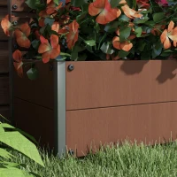 Outsunny Trellis Planter for Climbing Plants, Raised Garden Bed with Trellis, Planter Box for Outdoor Garden, Light Brown(m-11)