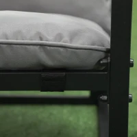 Outsunny 4 Piece Outdoor Furniture Set, Patio Conversation Set with Tempered Glass Table, Loveseat, 2 Chairs and Cushions, Grey(m-10)