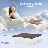 HOMCOM Overstuffed Power Lift Recliner Chair with Vibration Massage and Heat, Side Pockets, Pocket Spring, for Adults, Brown(m-6)