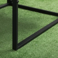 Outsunny 4 Piece Outdoor Furniture Set, Patio Conversation Set with Tempered Glass Table, Loveseat, 2 Chairs and Cushions, Grey(m-9)