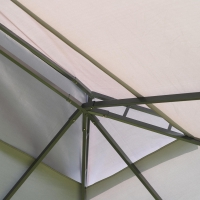 Outsunny 13' x 10' Patio Gazebo Canopy with 2-Tier Polyester Roof, Vented Mesh Sidewall & Strong Aluminum Frame, Grey