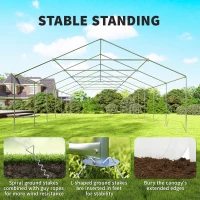 Outsunny Heavy Duty Party Tent, 20' x 40' Large Sun Shade Canopy Tent for Parties, Wedding, Events, BBQ Grill, White(m-7)