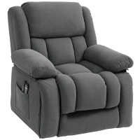 HOMCOM Overstuffed Power Lift Recliner Chair with Vibration Massage and Heat, Side Pockets, Pocket Spring, for Adults, Gray