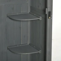 Outsunny 30" x 21" x 71" Garden Storage Shed, Sheds & Outdoor Storage Outdoor Workshop Yard Tool Utility Storage House Water-resistant All-weather Cover Spire Roof with 3 Tiers Shelves Grey(m-13)