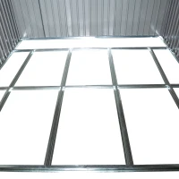 Outsunny 11' x 9' Metal Storage Shed Garden Tool House with Double Sliding Doors, 4 Air Vents for Backyard, Patio, Lawn Dark Grey(m-13)