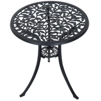 Outsunny 3 Pieces Bistro Set, Patio Table and Chairs with Cast Aluminum Frame for Garden, Balcony, Porch, Black(m-7)
