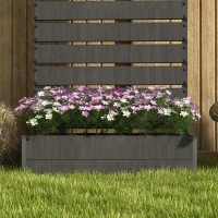 Outsunny Trellis Planter for Climbing Plants, Raised Garden Bed with Trellis, Planter Box for Outdoor Garden, Dark Grey(m-11)