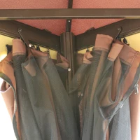 Outsunny 10 x 13ft Aluminum Frame Gazebo Canopy Double Tier Garden Shelter with Netting and Curtains, Coffee(m-10)