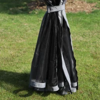 Outsunny 13' x 10' Patio Gazebo Canopy with 2-Tier Polyester Roof, Vented Mesh Sidewall & Strong Aluminum Frame, Grey(m-12)