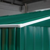 Outsunny 11' x 13' Practical Backyard Garden Storage Tool Shed with Double Sliding Door Garden Tool Shed with 4 Ventilation Slots, Green(m-14)