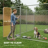 PawHut Dog Playpen Outdoor, Walk-in Dog Run Kennel Puppy Exercise Pen Indoor Outdoor with DIY Door and Galvanized Steel Frame(m-6)