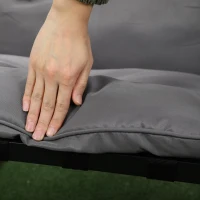 Outsunny 4 Piece Outdoor Furniture Set, Patio Conversation Set with Tempered Glass Table, Loveseat, 2 Chairs and Cushions, Grey(m-11)