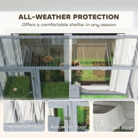 PawHut Catio Outdoor Cat Enclosure, 77" H Wooden Cat House with Weatherproof Roof, Platforms and Scratching Post(m-6)