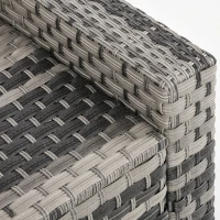 Outsunny 5-Piece Patio Furniture Set Outdoor Rattan Wicker Conversation Set with 2 Cushioned Chairs, 2 Ottomans and Coffee Table, Grey(m-10)