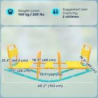 Qaba Teeter Totter Seesaw for Kids, 2 in 1 Metal Rocking Seesaw for Toddlers Age 3-8, Playground Equipment for Backyard(m-3)