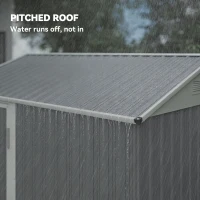 Outsunny 7' x 6' Tall Outdoor Storage Shed, Waterproof Metal Garden Shed with Gloves, Lockable Door, Silver Grey(m-7)