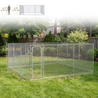 PawHut Dog Playpen Outdoor, Walk-in Dog Run Kennel Puppy Exercise Pen Indoor Outdoor with DIY Door and Galvanized Steel Frame(m-3)