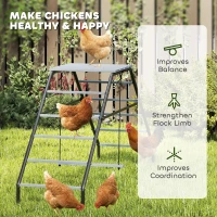 PawHut Chicken Coop Perches with Swing, Chicken Run Accessories Toy for Healthy & Happy, for Backyard Farm(m-9)