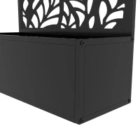 Outsunny Metal Outdoor Privacy Screen with Raised Graden Bed, Privacy Panel and Planter Box, Wall-Mounted or Freestanding(m-12)