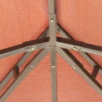 Outsunny 10 x 13ft Aluminum Frame Gazebo Canopy Double Tier Garden Shelter with Netting and Curtains, Coffee(m-13)