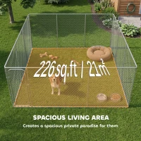 PawHut Dog Playpen Outdoor, Walk-in Dog Run Kennel Puppy Exercise Pen Indoor Outdoor with DIY Door and Galvanized Steel Frame(m-4)