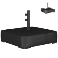 Outsunny Garden Parasol Base 176 lbs Sand Filled Heavy Duty Stand for Cantilever Umbrellas and 1.9" Poles Black(m-1)