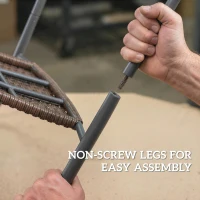 Outsunny 5 Pieces Outdoor Dining Set for 4, PE Wicker Rattan Patio Furniture Set with Stackable Chairs and Glass Table Top(m-6)