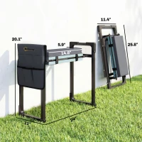 Outsunny Garden Kneeler and Seat, Heavy Duty Foldable Gardening Stool with Thicker Soft Kneeling Pad, Extendable Steel Leg(m-3)