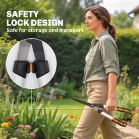 Outsunny 4 Pcs Pruning Shears Set with Hedge Shears, Loppers, Garden Secateurs and Folding Hand Saw with Aluminum Handle(m-7)