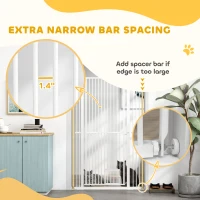 PawHut 59" Extra Tall Pet Gate, 30"-41" Dog Gate with Cat Door, 1.4" Narrow Gap, 2.8" and 5.5" Extension, for Doorway, Hallway(m-5)