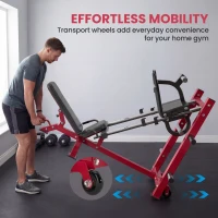 Soozier Leg Press Machine with Wheels and Calf Block, Adjustable Squat Machine for Home Gym, 1000 lbs Capacity(m-7)