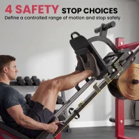 Soozier Leg Press Machine with Wheels and Calf Block, Adjustable Squat Machine for Home Gym, 1000 lbs Capacity(m-5)