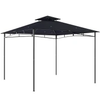 Outsunny 10' x 10' Gazebo, Soft Top Outdoor Gazebo with 2-Tier Roof, Metal Frame, Navy Blue(m-11)