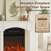 HOMCOM Modern Fireplace Mantel, Freestanding Fireplace Surround for Electric Fireplaces, 43.3" W x 39.8" H, White(m-4)