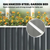 Outsunny Galvanized Raised Garden Bed, Deep Root Planter Box, Outdoor Garden Bed with Plant Labels, 7' x 2' x 2', Dark Grey(m-9)